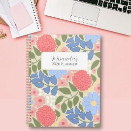Persoonlijke bloemenplanner met harde kaft planner
