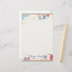 Persoonlijke bloemenrand briefpapier