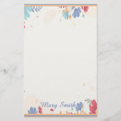 Persoonlijke bloemenrand briefpapier (Voorkant)