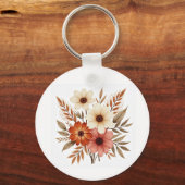Persoonlijke bloemensleutelhanger sleutelhanger (Voorkant)