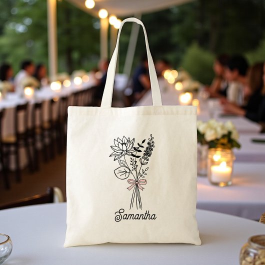 Persoonlijke Bloemenslinger Voor Haar Tote Bag
