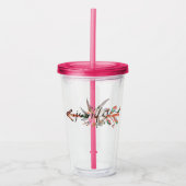 Persoonlijke bloemenspil acryl drinkbeker (Voorkant)