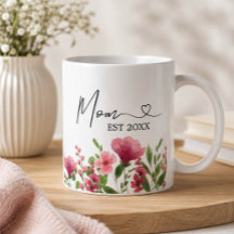 Persoonlijke bloemenvrouw-mok – EST Jaar Cadeau
