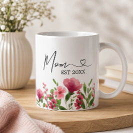Persoonlijke bloemenvrouw-mok – EST Jaar Cadeau Koffiemok