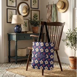 Persoonlijke bloemetas met naam tote bag