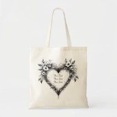 Persoonlijke bloemhart bruiloftstas tote bag (Voorkant)