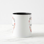Persoonlijke bloemhartkoppel met aangepaste namen  mok (Midden)