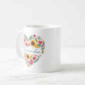 Persoonlijke bloemhartnaam Aangepaste botanische  Koffiemok (Voorkant links)