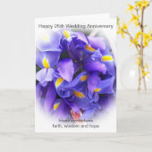 Persoonlijke bloemige 25e trouwdag kaart (Gele Bloem)