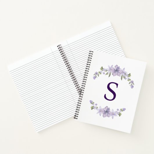 Persoonlijke bloemige bruidsmeisje initiële spiraa notitieboek (Binnen)