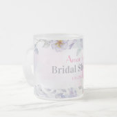 Persoonlijke bloemige bruidsmeisjes gunststuk matglas koffiemok (Voorkant links)