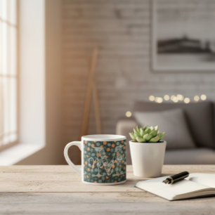 Persoonlijke bloemige koffiemini mok