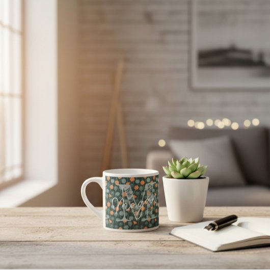 Persoonlijke bloemige koffiemini mok