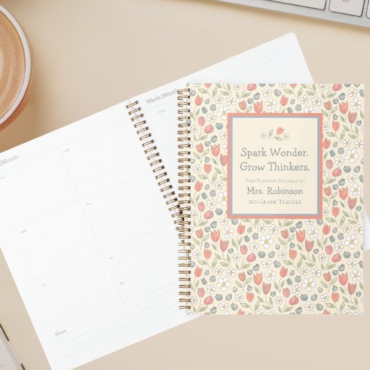 Persoonlijke bloemige leraarplanner voor terug naa planner