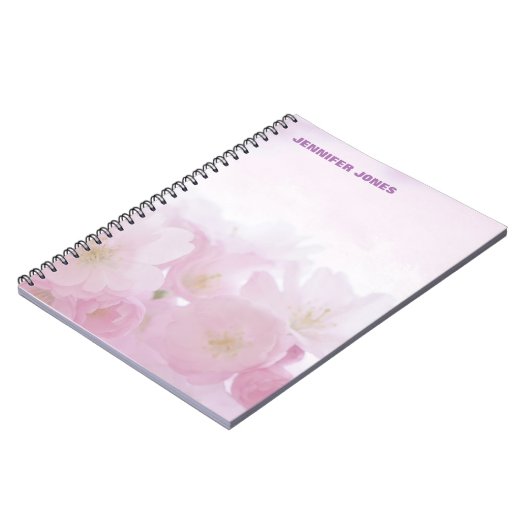 Persoonlijke Bloemige Meisjesachtige Mooie Moderne Notitieboek (Linkerzijde)
