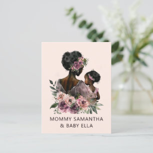 Persoonlijke bloemige Moeder en Baby Briefkaart