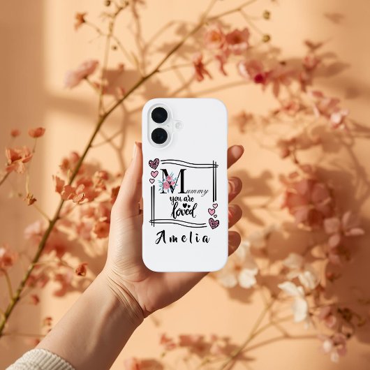 Persoonlijke bloemige Moeder iPhone-hoes iPhone 16 Hoesje