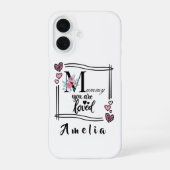 Persoonlijke bloemige Moeder iPhone-hoes iPhone 16 Hoesje (Achterkant)