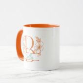 Persoonlijke bloemige monogram letter B mok - Op m (Voorkant links)
