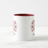 Persoonlijke bloemige monogram letter B mok - Op m (Midden)