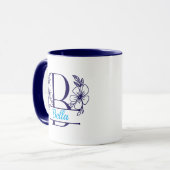 Persoonlijke bloemige monogram letter B mok - op m (Voorkant links)