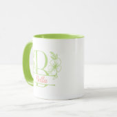 Persoonlijke bloemige monogram letter B mok - Op m (Voorkant links)