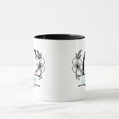 Persoonlijke bloemige monogram letter C mok - Op m (Midden)