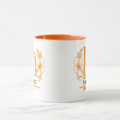 Persoonlijke bloemige monogram letter D mok - op m (Midden)