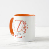 Persoonlijke Bloemige Monogram Letter Z Mok - Op M (Voorkant links)