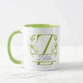 Persoonlijke Bloemige Monogram Letter Z Mok - Op M (Links)