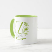 Persoonlijke Bloemige Monogram Letter Z Mok - Op M (Voorkant links)