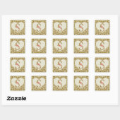 Persoonlijke Bloemige Monogram Sticker (Vel)