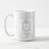 Persoonlijke bloemige monogrammok koffiemok (Links)
