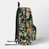 Persoonlijke bloemige oma Moederdag zwart Bedrukte Rugzak (Links)