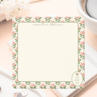 Persoonlijke bloemige plakbriefjes voor leraren post-it® notes