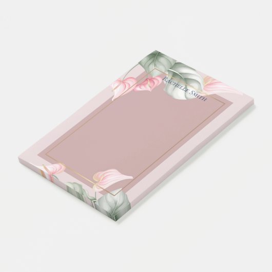 Persoonlijke bloemige Post-it-notities Post-it® Notes (Schuin)