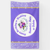 Persoonlijke, bloemige verjaardagsbanner met geluk spandoek (Verticaal)