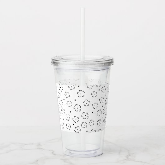 Persoonlijke bloemige verjaardagsmap acryl drinkbeker (Voorkant)