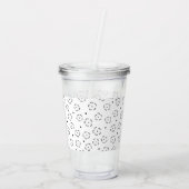 Persoonlijke bloemige verjaardagsmap acryl drinkbeker (Achterkant)