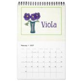 Persoonlijke bloemillustraties kalender (Feb 2027)
