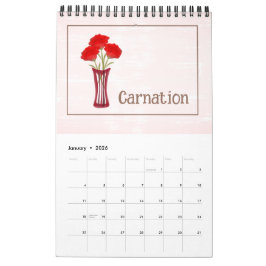 Persoonlijke bloemillustraties kalender