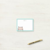 Persoonlijke bloemkatnotities post-it® notes (Op bureau)