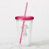 Persoonlijke bloemkoe acryl drinkbeker (Achterkant)