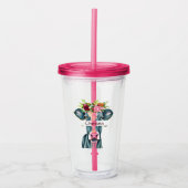 Persoonlijke bloemkoe acryl drinkbeker (Voorkant)