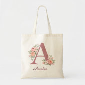 Persoonlijke bloemletter A monogram tas (Voorkant)