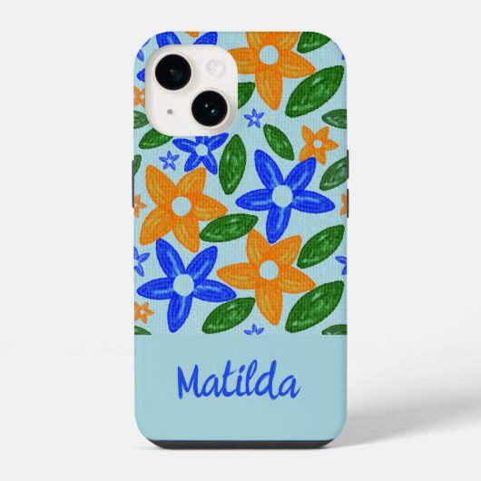 Persoonlijke bloemmobielehoes iPhone hoesje (Achterkant)