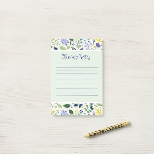 Persoonlijke bloemnotities post-it® notes (Op bureau)