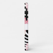 Persoonlijke bloemprint met zwart-wit dierenprint Case-Mate iPhone case (Achterkant/links)