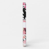 Persoonlijke bloemprint met zwart-wit dierprint Case-Mate iPhone case (Achterkant/links)