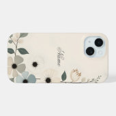 Persoonlijke Bloemrand iPhone 15 Case (Achterkant horizontaal)